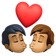 🧑🏾‍❤️‍💋‍🧑🏽 Emoji sich küssendes Paar: Person, Person, mitteldunkle Hautfarbe, mittlere Hautfarbe Facebook 13.1.