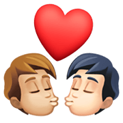 Emoji 🧑🏼‍❤️‍💋‍🧑🏻 Bacio Tra Coppia: persona, persona, Carnagione Abbastanza Chiara, Carnagione Chiara su Facebook 13.1.