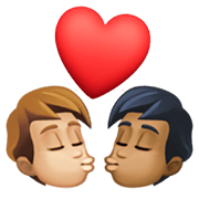 🧑🏼‍❤️‍💋‍🧑🏾 Emoji sich küssendes Paar: Person, Person, mittelhelle Hautfarbe, mitteldunkle Hautfarbe Facebook 13.1.