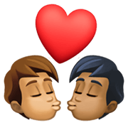 🧑🏽‍❤️‍💋‍🧑🏾 Emoji sich küssendes Paar: Person, Person, mittlere Hautfarbe, mitteldunkle Hautfarbe Facebook 13.1.