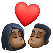 👩🏿‍❤️‍💋‍👨🏿 Emoji sich küssendes Paar - Frau: dunkle Hautfarbe, Mann: dunkle Hautfarbe Facebook 13.1.