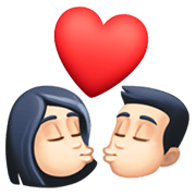 👩🏻‍❤️‍💋‍👨🏻 Emoji sich küssendes Paar - Frau: helle Hautfarbe, Mann: helle Hautfarbe Facebook 13.1.