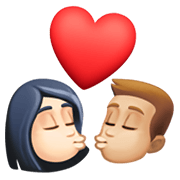 👩🏻‍❤️‍💋‍👨🏼 Emoji Beso - Mujer: Tono De Piel Claro, Hombre: Tono De Piel Claro Medio en Facebook 13.1.