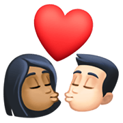 👩🏾‍❤️‍💋‍👨🏻 Emoji Beso Mujer: Tono De Piel Oscuro Medio, Hombre: Tono De Piel Claro en Facebook 13.1.