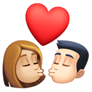 👩🏼‍❤️‍💋‍👨🏻 Emoji sich küssendes Paar - Frau: mittelhelle Hautfarbe, Mann: helle Hautfarbe Facebook 13.1.
