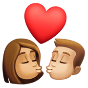 👩🏽‍❤️‍💋‍👨🏼 Emoji sich küssendes Paar - Frau: mittlere Hautfarbe, Mann: mittelhelle Hautfarbe Facebook 13.1.
