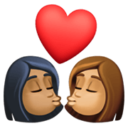 Emoji 👩🏾‍❤️‍💋‍👩🏽 Bacio Tra Coppia - Donna: Carnagione Abbastanza Scura, Donna: Carnagione Olivastra su Facebook 13.1.