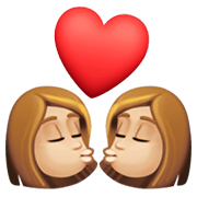 👩🏼‍❤️‍💋‍👩🏼 Emoji sich küssendes Paar - Frau: mittelhelle Hautfarbe, Frau: mittelhelle Hautfarbe Facebook 13.1.