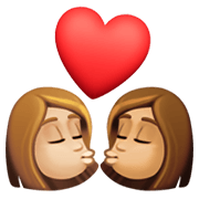👩🏼‍❤️‍💋‍👩🏽 Emoji sich küssendes Paar - Frau: mittelhelle Hautfarbe, Frau: mittlere Hautfarbe Facebook 13.1.