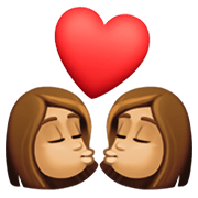 👩🏽‍❤️‍💋‍👩🏽 Emoji sich küssendes Paar - Frau: mittlere Hautfarbe, Frau: mittlere Hautfarbe Facebook 13.1.