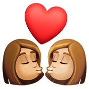 👩🏽‍❤️‍💋‍👩🏼 Emoji sich küssendes Paar - Frau: mittlere Hautfarbe, Frau: mittelhelle Hautfarbe Facebook 13.1.