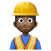 👷🏿‍♂️ Emoji Bauarbeiter: dunkle Hautfarbe Facebook 13.1.