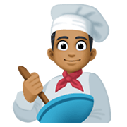 👨🏾‍🍳 Emoji Cozinheiro: Pele Morena Escura na Facebook 13.1.