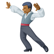 🕺🏾 Emoji Homem Dançando: Pele Morena Escura na Facebook 13.1.