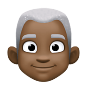 👨🏿‍🦳 Emoji Mann: dunkle Hautfarbe, weißes Haar Facebook 13.1.