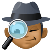 🕵🏾‍♂️ Emoji Detective Hombre: Tono De Piel Oscuro Medio en Facebook 13.1.