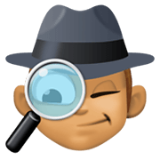 Emoji 🕵🏽‍♂️ Investigatore: Carnagione Olivastra su Facebook 13.1.