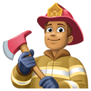 Emoji 👨🏽‍🚒 Pompiere Uomo: Carnagione Olivastra su Facebook 13.1.