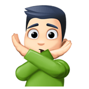 Emoji 🙅🏻‍♂️ Uomo Con Gesto Di Rifiuto: Carnagione Chiara su Facebook 13.1.