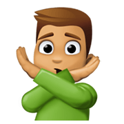 🙅🏽‍♂️ Emoji Mann mit überkreuzten Armen: mittlere Hautfarbe Facebook 13.1.
