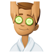 💆🏽‍♂️ Emoji Mann, der eine Kopfmassage bekommt: mittlere Hautfarbe Facebook 13.1.