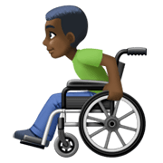 👨🏿‍🦽 Emoji Homem Em Cadeira De Rodas Manual: Pele Escura na Facebook 13.1.