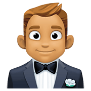 🤵🏽‍♂️ Emoji Mann im Tuxedo: mittlere Hautfarbe Facebook 13.1.