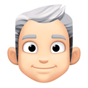 👨🏻‍🦳 Emoji Mann: helle Hautfarbe, weißes Haar Facebook 13.1.