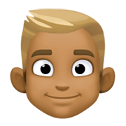 👱🏾‍♂️ Emoji Mann: mitteldunkle Hautfarbe, blond Facebook 13.1.