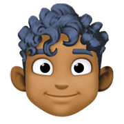 👨🏾‍🦱 Emoji Homem: Pele Morena Escura E Cabelo Cacheado na Facebook 13.1.