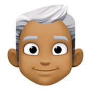 👨🏾‍🦳 Emoji Hombre: Tono De Piel Oscuro Medio Y Pelo Blanco en Facebook 13.1.