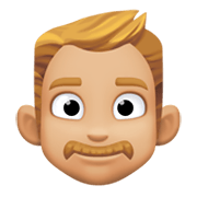 👨🏼 Emoji Mann: mittelhelle Hautfarbe Facebook 13.1.