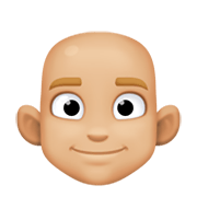 👨🏼‍🦲 Emoji Mann: mittelhelle Hautfarbe, Glatze Facebook 13.1.