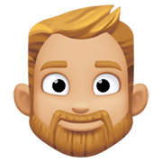 🧔🏼‍♂️ Emoji Mann: Bart mittelhelle Hautfarbe Facebook 13.1.