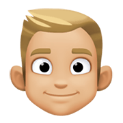 👱🏼‍♂️ Emoji Mann: mittelhelle Hautfarbe, blond Facebook 13.1.