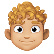👨🏼‍🦱 Emoji Hombre: Tono De Piel Claro Medio Y Pelo Rizado en Facebook 13.1.