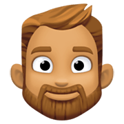 🧔🏽‍♂️ Emoji Mann: Bart mittlere Hautfarbe Facebook 13.1.