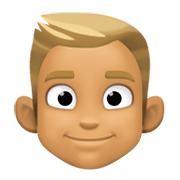 👱🏽‍♂️ Emoji Mann: mittlere Hautfarbe, blond Facebook 13.1.