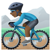 🚵🏿‍♂️ Emoji Hombre En Bicicleta De Montaña: Tono De Piel Oscuro en Facebook 13.1.