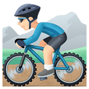 🚵🏻‍♂️ Emoji Hombre En Bicicleta De Montaña: Tono De Piel Claro en Facebook 13.1.