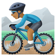 🚵🏾‍♂️ Emoji Hombre En Bicicleta De Montaña: Tono De Piel Oscuro Medio en Facebook 13.1.