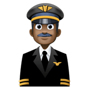 👨🏿‍✈️ Emoji Piloto De Avião Homem: Pele Escura na Facebook 13.1.
