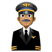 👨🏾‍✈️ Emoji Piloto De Avião Homem: Pele Morena Escura na Facebook 13.1.