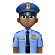 Emoji 👮🏿‍♂️ Poliziotto Uomo: Carnagione Scura su Facebook 13.1.