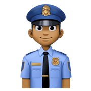 Emoji 👮🏾‍♂️ Poliziotto Uomo: Carnagione Abbastanza Scura su Facebook 13.1.