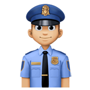 Emoji 👮🏼‍♂️ Poliziotto Uomo: Carnagione Abbastanza Chiara su Facebook 13.1.