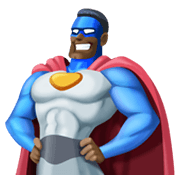 Emoji 🦸🏿‍♂️ Supereroe Uomo: Carnagione Scura su Facebook 13.1.