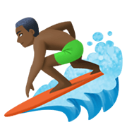 Emoji 🏄🏿‍♂️ Surfista Uomo: Carnagione Scura su Facebook 13.1.