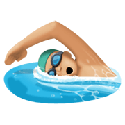 🏊🏼‍♂️ Emoji Hombre Nadando: Tono De Piel Claro Medio en Facebook 13.1.