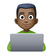 👨🏿‍💻 Emoji IT-Experte: dunkle Hautfarbe Facebook 13.1.